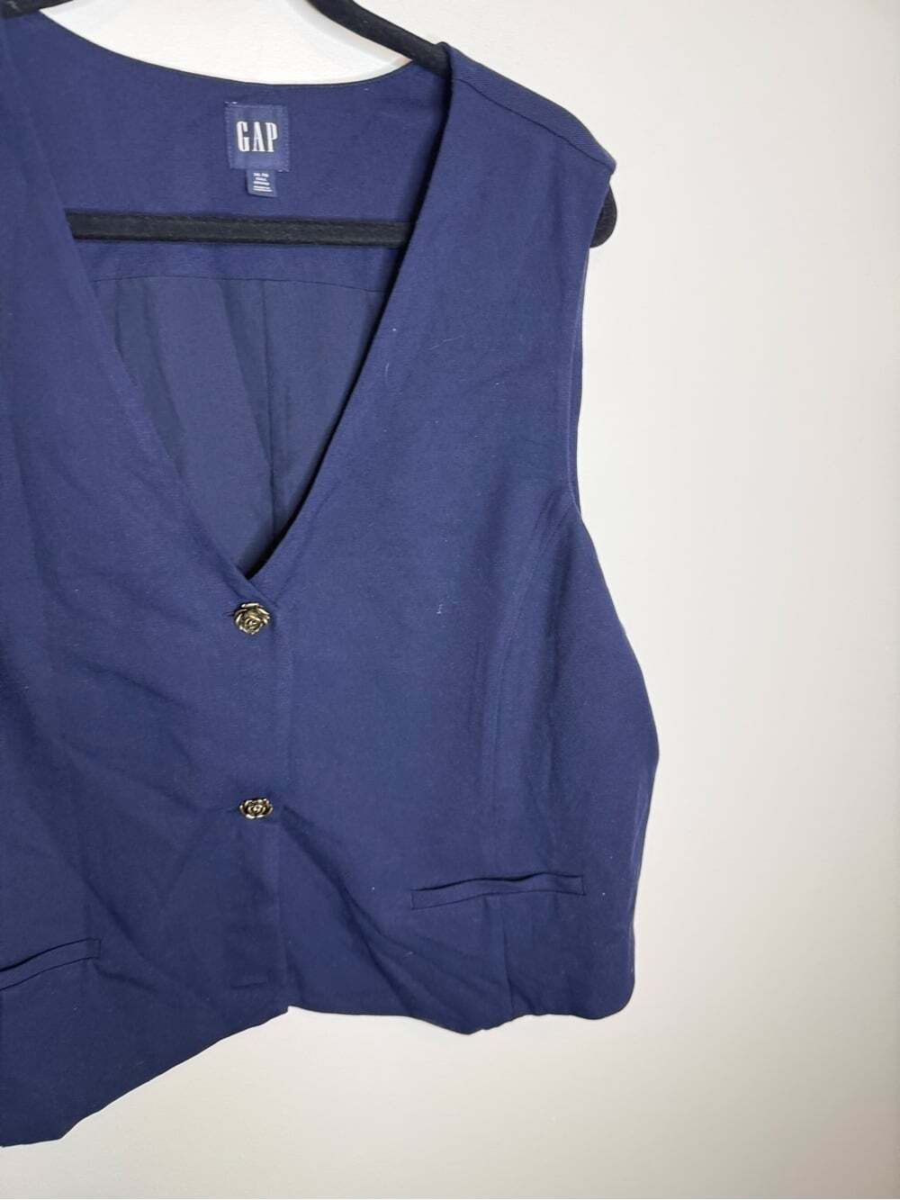 GAP Navy Blue Button-Front Vest size XL tall - Picture 3 of 7